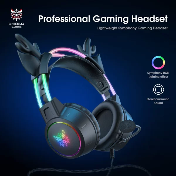Onikuma X15 Pro Black Deer Horns