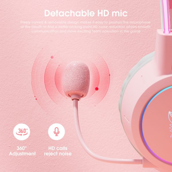 Onikuma X15 Pro Pink Cat Ear