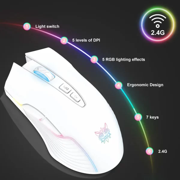 Onikuma CW905 White Wireless