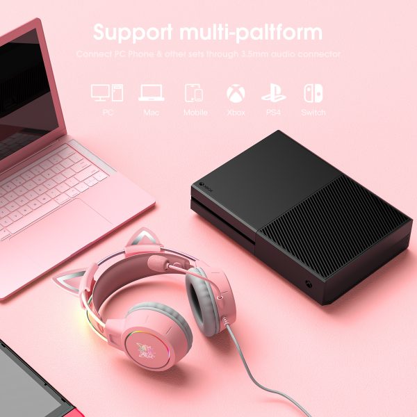 Onikuma X15 Pro Pink Cat Ear