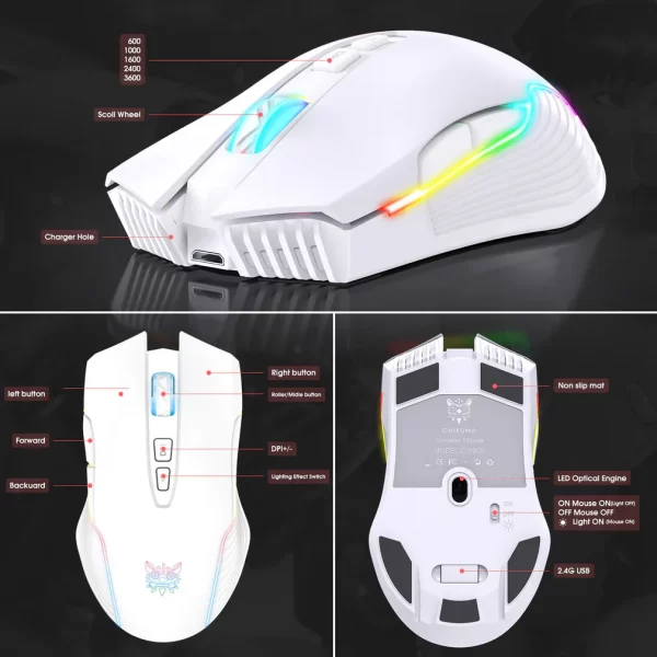 Onikuma CW905 White Wireless